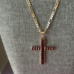 Cadena 18 k gold plated de cruz